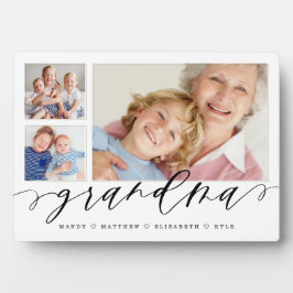 Geschenk für Oma | Enkelkinder 3 FotoCollage Fotoplatte