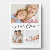 Geschenk für Oma | Enkelkinder 3 FotoCollage Fotoplatte (Vorderseite)