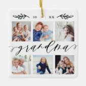 Geschenk für Oma | Entenkinder - FotoCollage Keramikornament (Vorderseite)