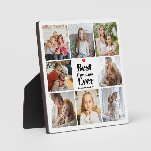 Geschenk für Oma Herz 8 FotoCollage Fotoplatte (Vorderseite)