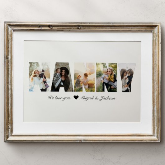 Geschenk für Oma: Nanny-Foto-Collage Poster