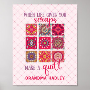 Geschenk für Oma Patchworkdecke Poster
