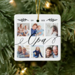 Geschenk für Opa | Entenkinder - FotoCollage Keramikornament<br><div class="desc">Schickt ein wunderschönes personalisiertes Geschenk an euren Opa, das er für immer schätzen wird. Spezielle personalisierte Enkel Foto Collage Ornament zur Anzeige Ihrer eigenen speziellen Fotos und Erinnerungen Familie. Unser Design zeichnet sich durch ein einfaches 6-Foto-Collage Grid-Design mit "Opa" aus, das in einem schönen, handgeschriebenen schwarzen Skriptstil entworfen wurde. Das...</div>