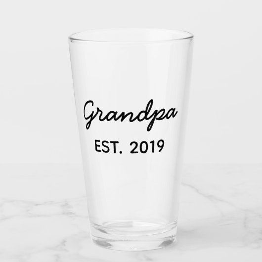 Geschenk für Opa Est. 2019 Glas (Vorderseite)