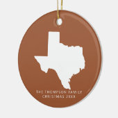 Geschenk für Paare Freunde Kunden Texas Weihnachte Keramik Ornament (Links)