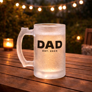 Geschenk für Papa aus Milchglas-Bierglas mit dem G Mattglas Bierglas