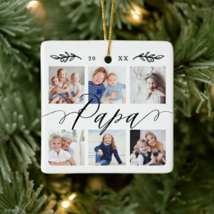 Geschenk für Papa   Entenkinder - FotoCollage Keramikornament