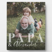 Geschenk für Papa & Grandchild Foto Keepake Fotoplatte (Vorderseite)