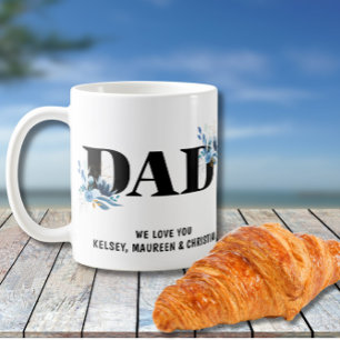 Geschenk für Papa mit den Namen der Kinder Kaffeetasse