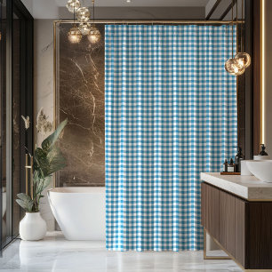 Geschenk für Papa Navy und Blau Tartan Badevorhang Duschvorhang