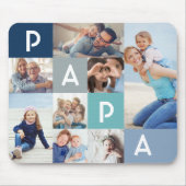 Geschenk für Papa | Papa Modern Multiple Foto Grid Mousepad (Vorne)