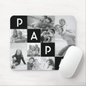 Geschenk für Papa | Schwarzes PAPA-Foto-Raster Mousepad (Mit Mouse)