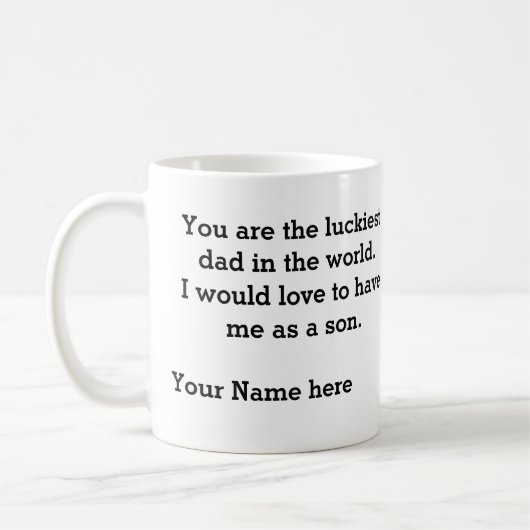 Geschenk für Papa von Sohn-Luckiest Papa in der We Kaffeetasse (Links)