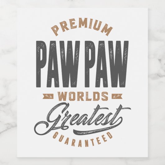 Geschenk für PawPaw Weinetikett (Einzelnes Label)