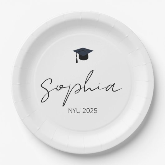 Geschenk für personalisierte Abschluss, benutzerde Pappteller (Vorderseite)