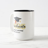 Geschenk für personalisierte Abschlüsse - Klasse 2 Zweifarbige Tasse (Vorderseite Links)