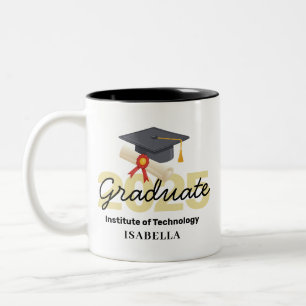 Geschenk für personalisierte Abschlüsse - Klasse 2 Zweifarbige Tasse
