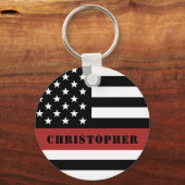 Geschenk für personalisierte Feuerwehrleute, rote Schlüsselanhänger (Vorderseite)