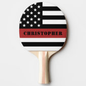 Geschenk für personalisierte Feuerwehrleute, rote Tischtennis Schläger (Rückseite)