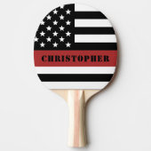 Geschenk für personalisierte Feuerwehrleute, rote Tischtennis Schläger (Vorderseite)