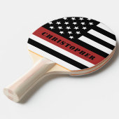Geschenk für personalisierte Feuerwehrleute, rote Tischtennis Schläger (Vorderseite)