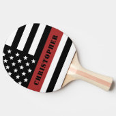 Geschenk für personalisierte Feuerwehrleute, rote Tischtennis Schläger (Seitenansicht)