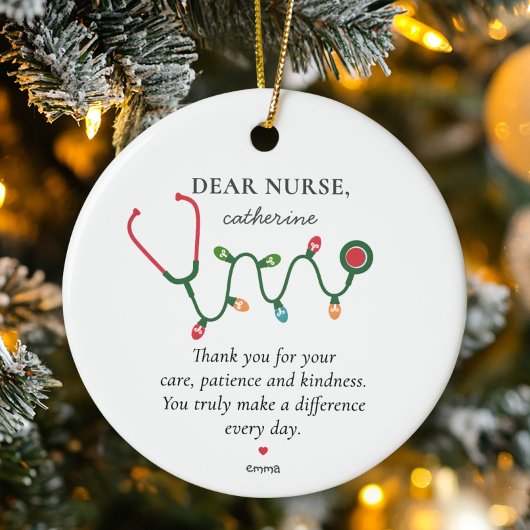 Geschenk für personalisierte Krankenschwester Keramik Ornament