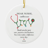 Geschenk für personalisierte Krankenschwester Keramik Ornament (Vorne)