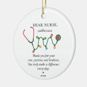 Geschenk für personalisierte Krankenschwester Keramik Ornament (Links)