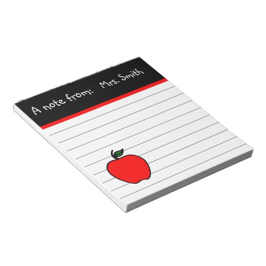 Geschenk für personalisierte Lehrer Notizblock (angewinkelt)