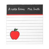 Geschenk für personalisierte Lehrer Notizblock (Vorderseite)