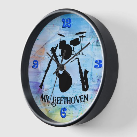 Geschenk für personalisierte Musikuhr mit Band Uhr (Winkel)