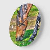 Geschenk für Pferdefreunde Große Wanduhr (Winkel)