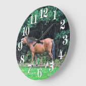 Geschenk für Pferdefreunde Große Wanduhr (Winkel)