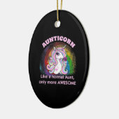 Geschenk für phantastische Tante Einhorn Keramik Ornament (Links)