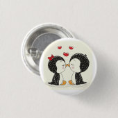 Geschenk für Pinguinliebhaber süßes Knopsgeschenk Button (Vorne & Hinten)