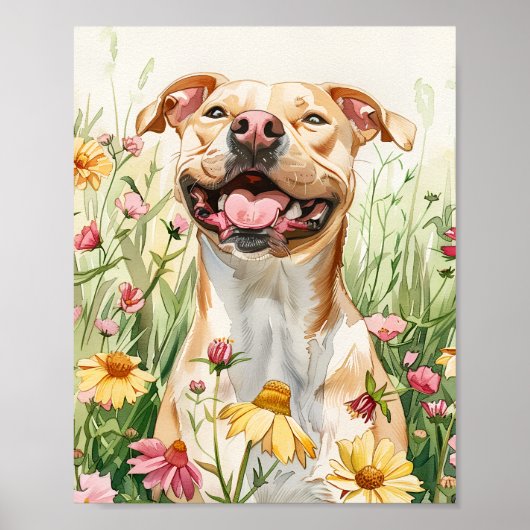 Geschenk für Pit Bull Eigner Dog Art Poster (Vorne)