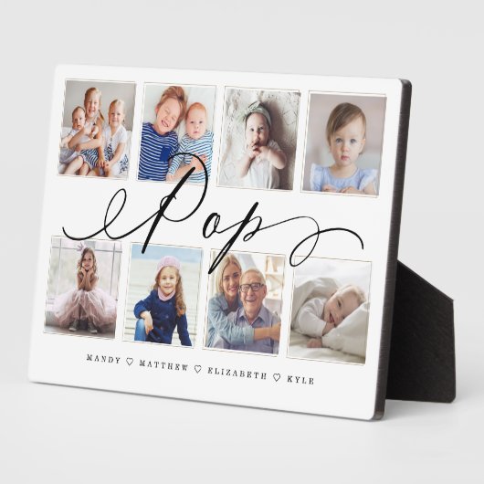 Geschenk für Pop Großkinder FotoCollage Fotoplatte (Seite)