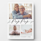 Geschenk für Pop Pop | Enkelkinder 3 FotoCollage Fotoplatte (Vorderseite)