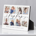 Geschenk für Pop Pop | Entenkinder - FotoCollage Fotoplatte<br><div class="desc">Send hat viel Personalized gift to your Grandpa (Pop-Pop) that he'll Cherish forever. Special personalized grandchildren Foto Klebeplatte to display your own special family fotos and memories. Unser Design Feature hat 8 Bilder von der Collage grid design with "Pop Pop" designed in a beautiful handwritten black script style. Each foto...</div>