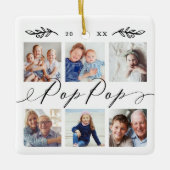 Geschenk für Pop Pop | Entenkinder - FotoCollage Keramikornament (Vorderseite)