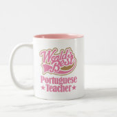 Geschenk für portugiesische Lehrer (Welten am best Zweifarbige Tasse (Links)