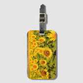 Geschenk für Reisen mit Sonnenblumen Foto Gepäckanhänger (Vorderseite Vertikal)