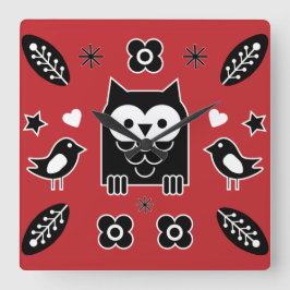 Geschenk für schwedische und finnische Folk Quadratische Wanduhr