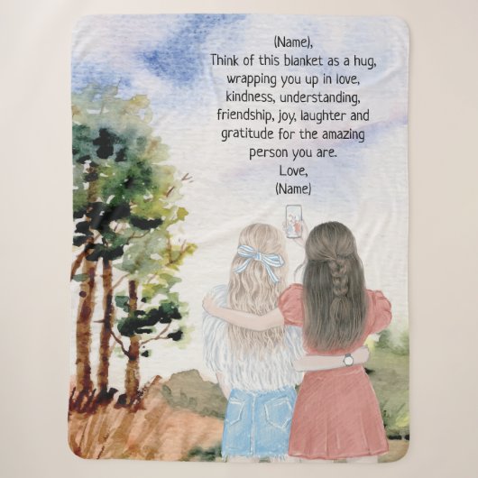 Geschenk für Schwester oder Freunde Wasserfarbenla Sherpadecke (Vorderseite)