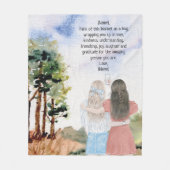 Geschenk für Schwester oder Freunde Wasserfarbenwe Fleecedecke (Vorderseite)