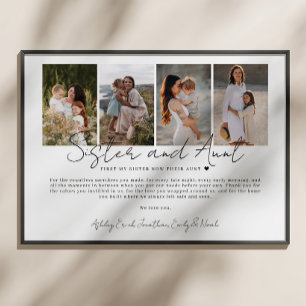 Geschenk für Schwester und Tante von Nichte und Ne Poster