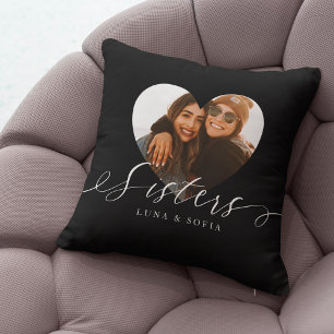 Geschenk für Schwestern   Heart Foto Sisters Scrip Kissen
