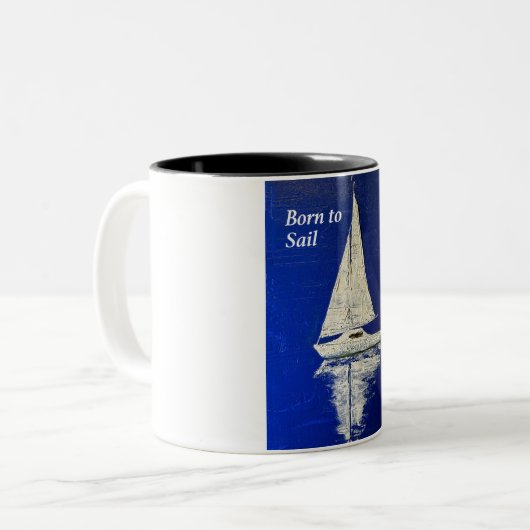 Geschenk für Segelboote Zweifarbige Tasse (Vorderseite Links)