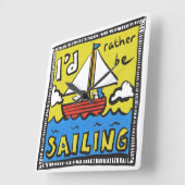 Geschenk für Segler oder Segler Quadratische Wanduhr (Winkel)